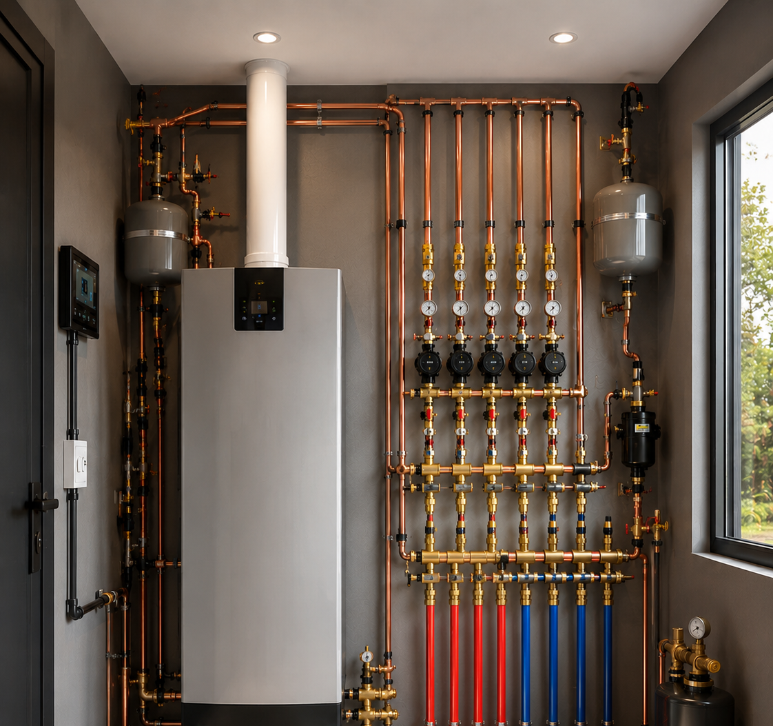 Pristine boiler room installation by RNM Services